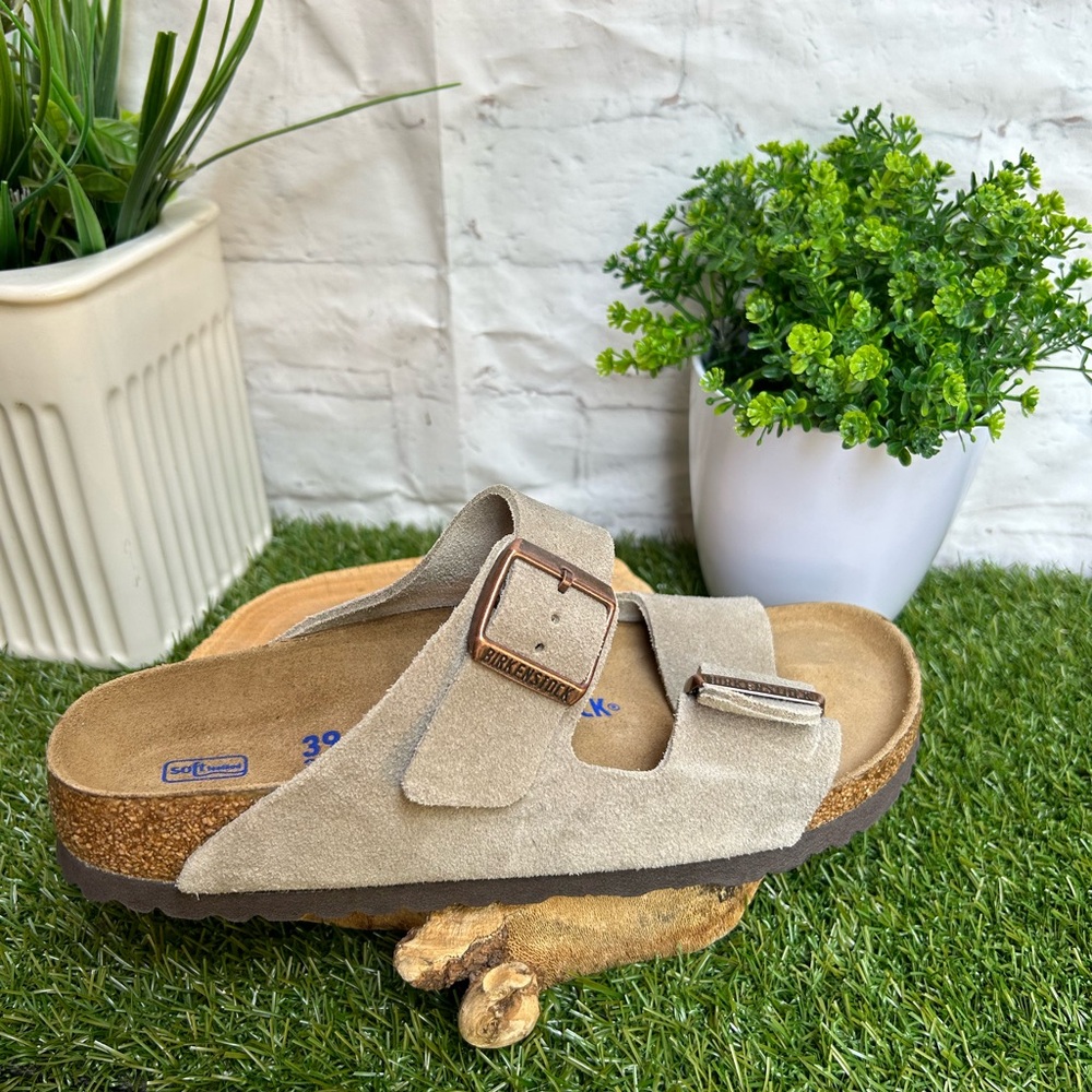 BIRKENSTOCK ARIZONA SOFT FOOTBED Suede Taupe 39 US 8-8.5 SINGLE SHOE RIGHT ONLY
